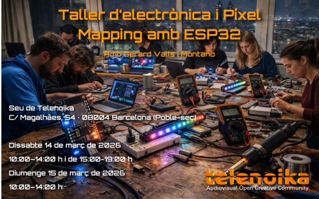Taller d’electrònica i Píxel Mapping amb ESP32